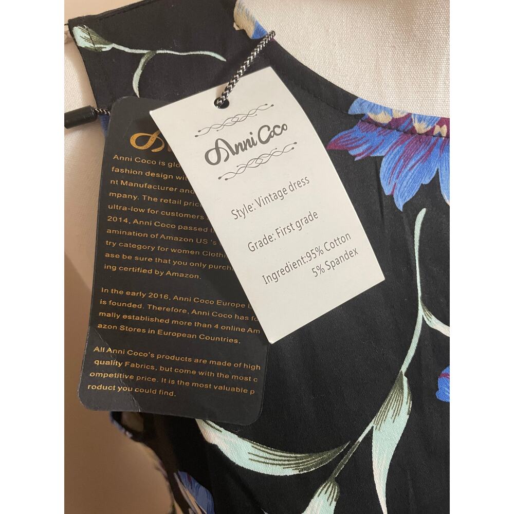 Anni Coco Sleeveless Dress Size XL Floral Pin Up New - Picture 5 of 9